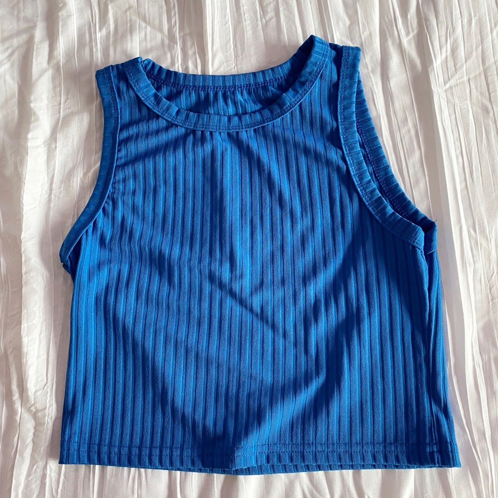 Comfy Blue Tight fit tank Size M